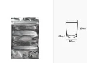 Aluminijumske DoyPack kesice 100x30x150mm sa zipom, transparentnom prednjom stranom, ovalnim dnom i sa mogućnošću termo zatvaranja – 100kom Aluminijumske DoyPack kesice 100x30x150mm sa zipom, transparentnom prednjom stranom, ovalnim dnom i sa mogućnošću termo zatvaranja – 100kom