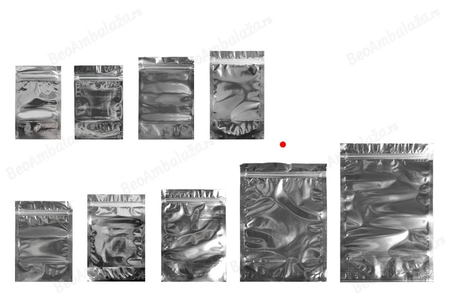 Aluminijumske DoyPack kesice 180x40x250mm sa zipom, transparentnom prednjom stranom, ovalnim dnom i sa mogućnošću termo zatvaranja – 100kom-grupa_slika