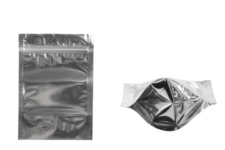 Aluminijumske DoyPack kesice 120x40x170mm sa zipom, transparentnom prednjom stranom, ovalnim dnom i sa mogućnošću termo zatvaranja  – 100kom-1