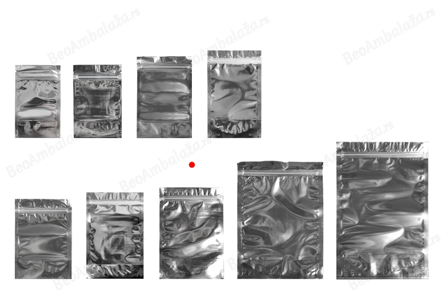 Aluminijumske DoyPack kesice 140x40x200mm sa zipom, transparentnom prednjom stranom, ovalnim dnom i sa mogućnošću termo zatvaranja - 100kom-grupa_slika