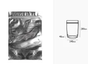 Aluminijumske DoyPack kesice 140x40x200mm sa zipom, transparentnom prednjom stranom, ovalnim dnom i sa mogućnošću termo zatvaranja - 100kom