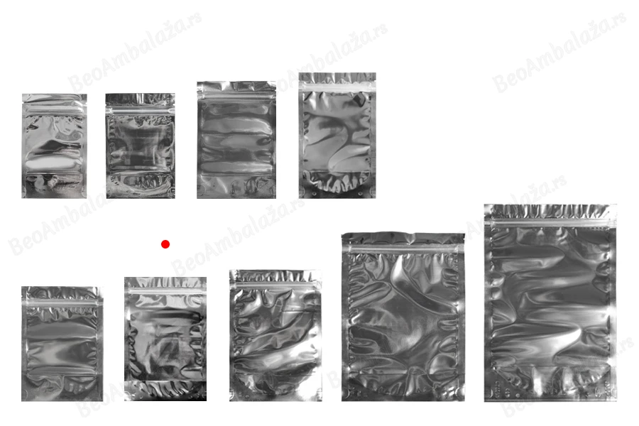 Aluminijumske DoyPack kesice 160x40x240mm sa zipom, transparentnom prednjom stranom, ovalnim dnom i sa mogućnošću termo zatvaranja – 100kom-grupa_slika