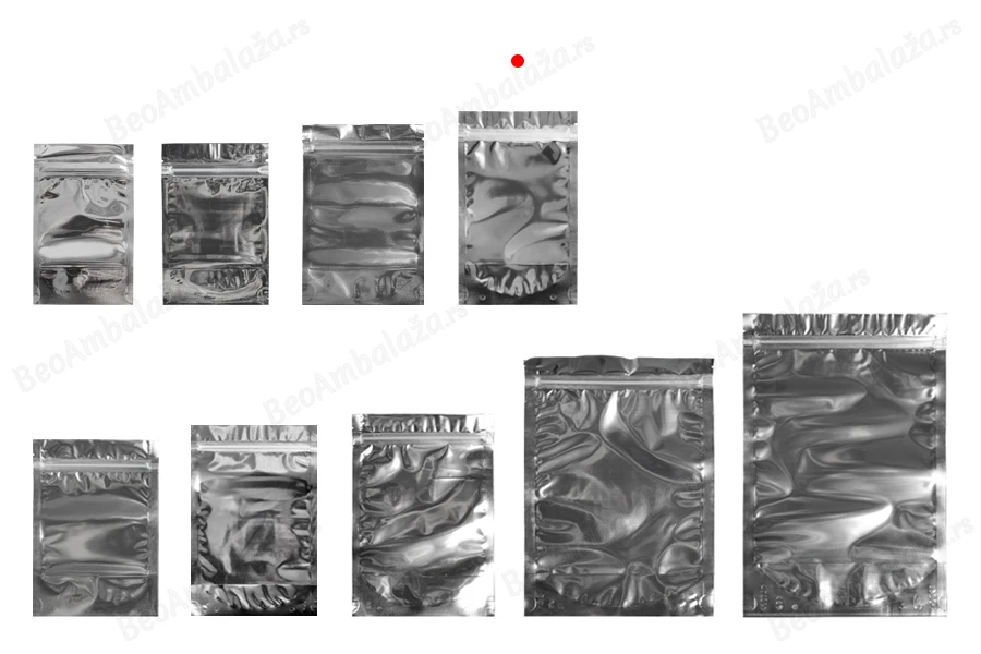 Aluminijumske DoyPack kesice 120x30x200mm sa zipom, transparentnom prednjom stranom, ovalnim dnom i sa mogućnošću termo zatvaranja – 100kom-grupa_slika