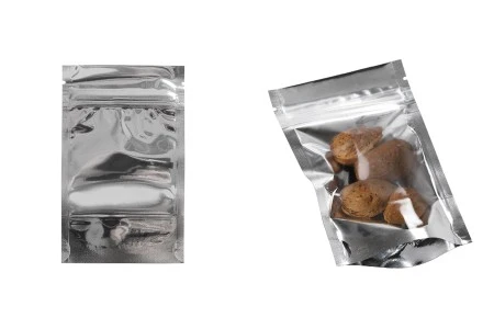 Aluminijumske DoyPack kesice 80x30x130mm sa zipom, transparentnom prednjom stranom, ovalnim dnom i sa mogućnošću termo zatvaranja – 100kom-3