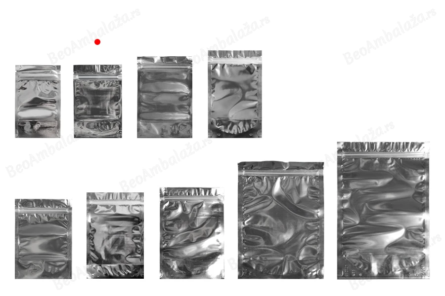 Aluminijumske DoyPack kesice 90x30x140mm sa zipom, transparentnom prednjom stranom, ovalnim dnom i sa mogućnošću termo zatvaranja – 100kom-grupa_slika