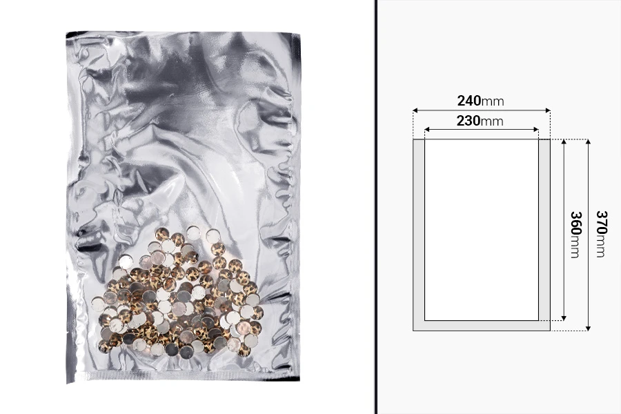 Aluminijumska kesa 240x370mm sa providnom prednjom stranom i mogućnošću toplotnog zatvaranja - 100 kom-dimenzije_slike