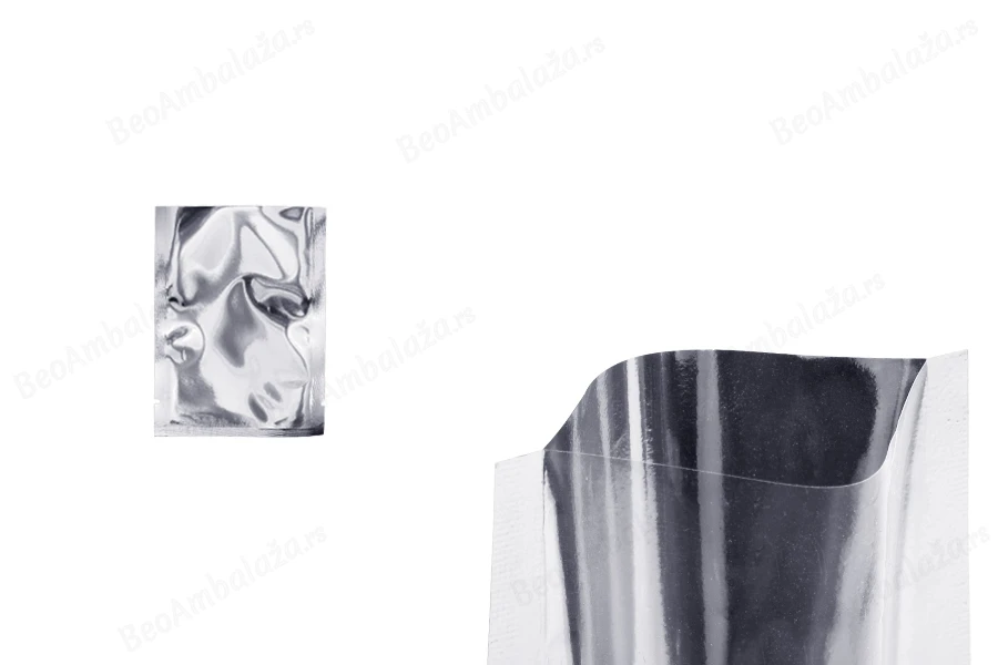 Aluminijumska kesa 70x100mm sa providnom prednjom stranom i mogućnošću toplotnog zatvaranja - 100 kom-slika_proizvoda