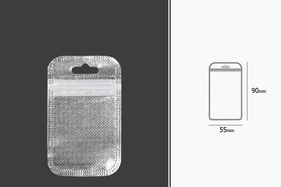 Kesica 55x90mm sa zip zatvaranjem, srebrnom non woven zadnjom i providnom prednjom stranom i sa Eurohole otvorom - 100 kom Kesica 55x90mm sa zip zatvaranjem, srebrnom non woven zadnjom i providnom prednjom stranom i sa Eurohole otvorom - 100 kom