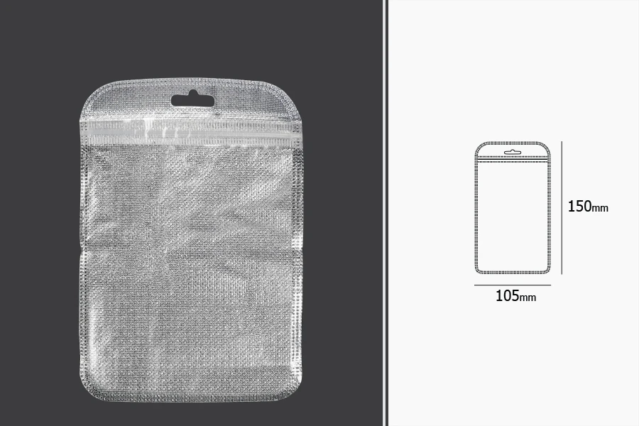 Kesica 105x150mm sa zip zatvaranjem, srebrnom non woven zadnjom i providnom prednjom stranom i sa Eurohole otvorom - 100 kom Kesica 105x150mm sa zip zatvaranjem, srebrnom non woven zadnjom i providnom prednjom stranom i sa Eurohole otvorom - 100 kom