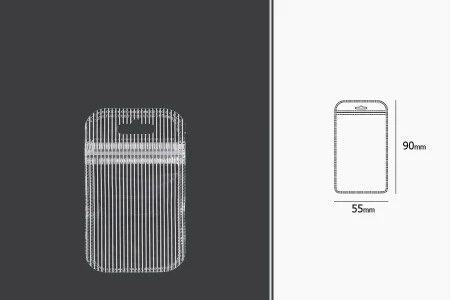 Plastična zip kesica 55x90mm sa providnom prednjom stranom, zadnjom providnom stranom sa linijama i sa Eurohole otvorom - 100 kom-2