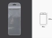 Plastična zip kesica 85x220mm sa providnom prednjom stranom, zadnjom providnom stranom sa linijama i sa Eurohole otvorom - 100 kom-dimenzije_slike