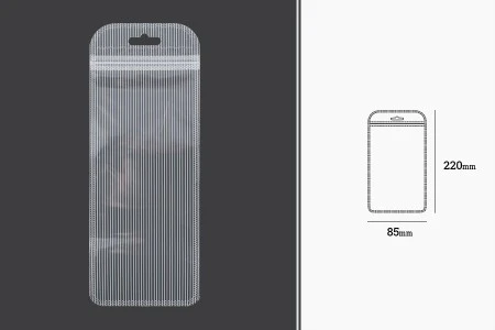 Plastična zip kesica 85x220mm sa providnom prednjom stranom, zadnjom providnom stranom sa linijama i sa Eurohole otvorom - 100 kom-2