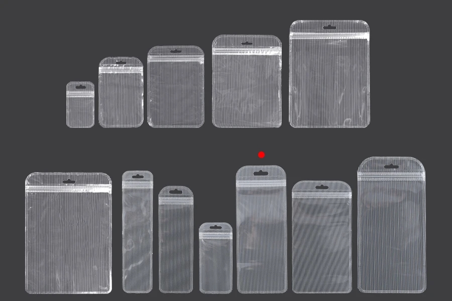 Plastična zip kesica 85x220mm sa providnom prednjom stranom, zadnjom providnom stranom sa linijama i sa Eurohole otvorom - 100 kom-grupa_slika