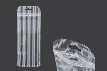 Plastična zip kesica 85x220mm sa providnom prednjom stranom, zadnjom providnom stranom sa linijama i sa Eurohole otvorom - 100 kom-1