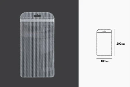 Plastična zip kesica 100x200mm sa providnom prednjom stranom, zadnjom providnom stranom sa linijama i sa Eurohole otvorom - 100 kom-2