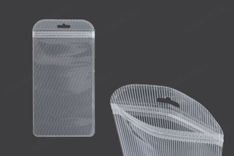 Plastična zip kesica 100x200mm sa providnom prednjom stranom, zadnjom providnom stranom sa linijama i sa Eurohole otvorom - 100 kom-slika_proizvoda