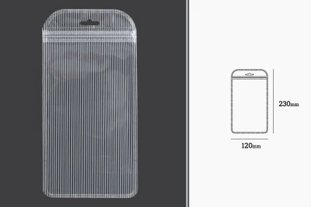 Plastična zip kesica 120x230mm sa providnom prednjom stranom, zadnjom providnom stranom sa linijama i sa Eurohole otvorom - 100 kom-2