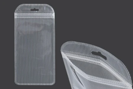 Plastična zip kesica 120x230mm sa providnom prednjom stranom, zadnjom providnom stranom sa linijama i sa Eurohole otvorom - 100 kom-1