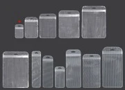 Plastična zip kesica 55x90mm sa providnom prednjom stranom, zadnjom providnom stranom sa linijama i sa Eurohole otvorom - 100 kom