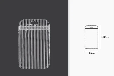 Plastična zip kesica 85x130mm sa providnom prednjom stranom, zadnjom providnom stranom sa linijama i sa Eurohole otvorom - 100 kom-2