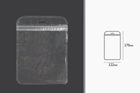 Plastična zip kesica 122x170mm sa providnom prednjom stranom, zadnjom providnom stranom sa linijama i sa Eurohole otvorom - 100 kom-2