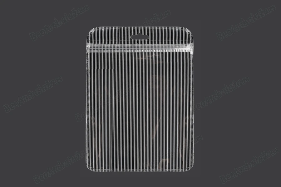 Plastična zip kesica 150x200mm sa providnom prednjom stranom, zadnjom providnom stranom sa linijama i sa Eurohole otvorom - 100 kom-slika_proizvoda