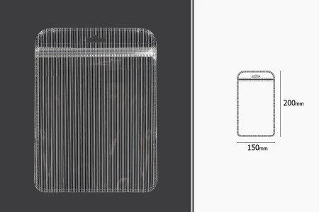 Plastična zip kesica 150x200mm sa providnom prednjom stranom, zadnjom providnom stranom sa linijama i sa Eurohole otvorom - 100 kom-2
