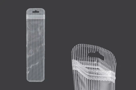 Plastična zip kesica 55x220mm sa providnom prednjom stranom, zadnjom providnom stranom sa linijama i sa Eurohole otvorom - 100 kom-1