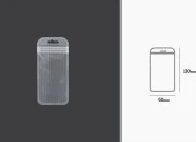 Plastična zip kesica 60x130mm sa providnom prednjom stranom, zadnjom providnom stranom sa linijama i sa Eurohole otvorom - 100 kom-dimenzije_slike