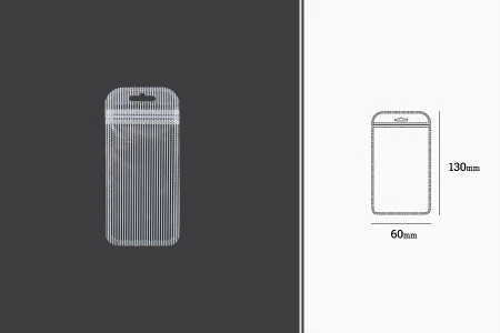 Plastična zip kesica 60x130mm sa providnom prednjom stranom, zadnjom providnom stranom sa linijama i sa Eurohole otvorom - 100 kom-2