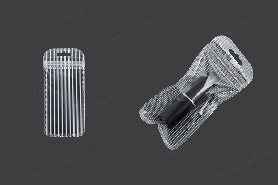 Plastična zip kesica 60x130mm sa providnom prednjom stranom, zadnjom providnom stranom sa linijama i sa Eurohole otvorom - 100 kom-grupa_slika