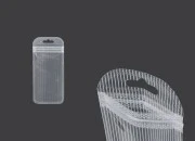 Plastična zip kesica 60x130mm sa providnom prednjom stranom, zadnjom providnom stranom sa linijama i sa Eurohole otvorom - 100 kom-slika_proizvoda