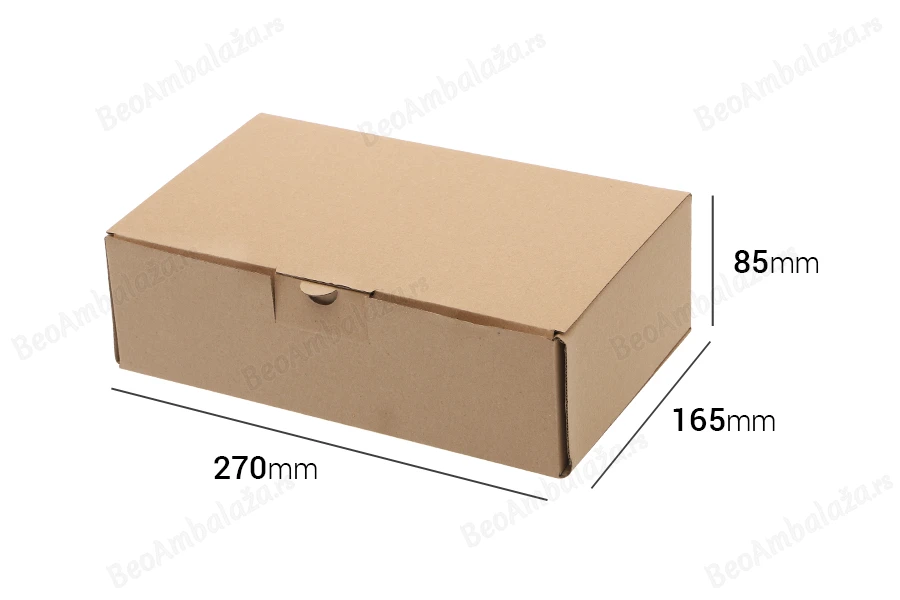 Kartonska braon kutija 270x165x85mm - 20 kom-dimenzije_slike