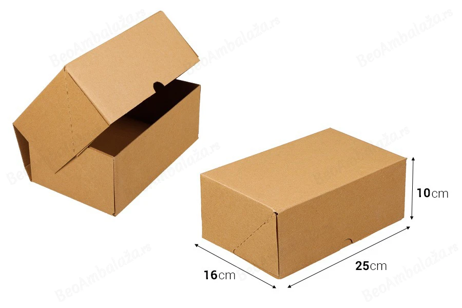 Kartonska kutija 250x160x100 mm troslojna sa automatskim sklapanjem (br. 60) - 25 kom.-dimenzije_slike