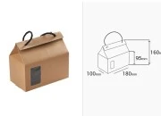 Kutija - paket za pakovanje 180x100x160mm od Kraft papira sa prozorom i ručkom od kanapa - 20 kom-dimenzije_slike