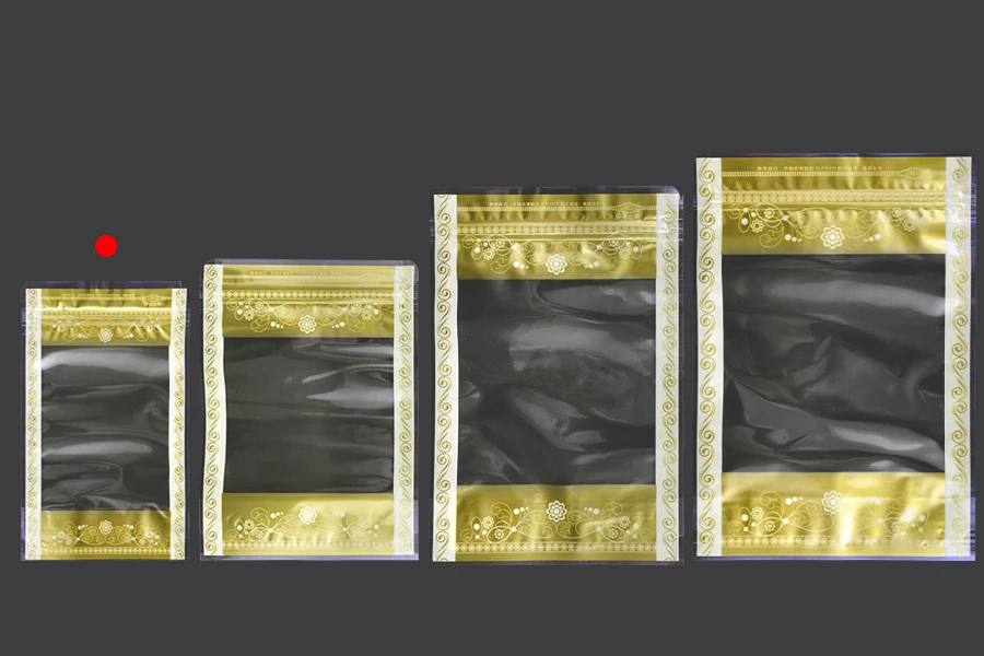 Providna DoyPack kesica sa zip zatvaranjem, zlatnim detaljima i sa mogućnošću termo lepljenja 120x35x200mm – 50kom-