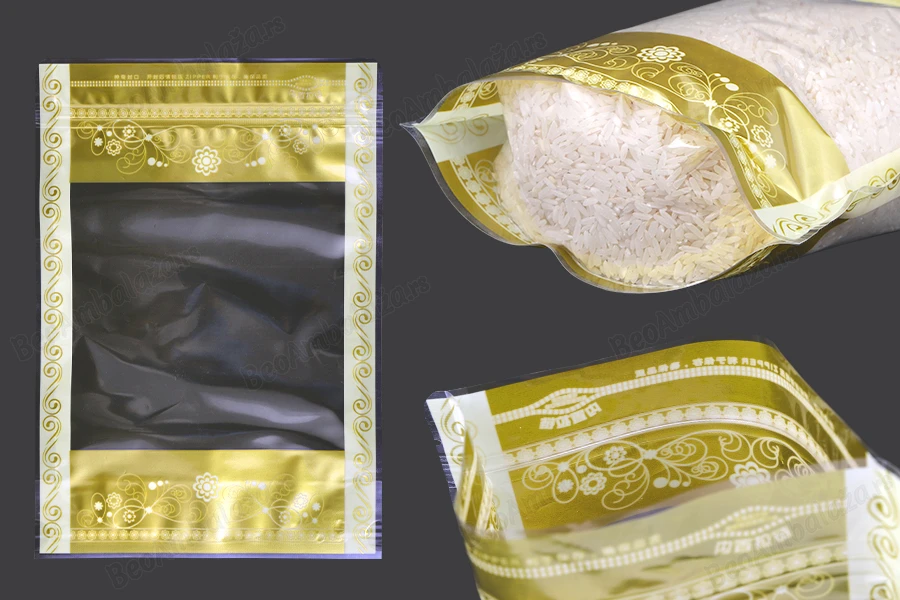Providna DoyPack kesica sa zip zatvaranjem, zlatnim detaljima i sa mogućnošću termo lepljenja 180x40x260mm - 50kom-slika_proizvoda