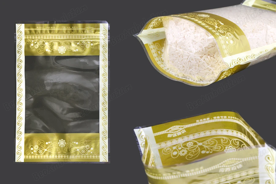 Providna DoyPack kesica sa zip zatvaranjem, zlatnim detaljima i sa mogućnošću termo lepljenja 160x40x240mm - 50kom-slika_proizvoda