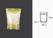 Providna DoyPack kesica sa zip zatvaranjem, zlatnim detaljima i sa mogućnošću termo lepljenja 150x40x210mm – 50kom Providna DoyPack kesica sa zip zatvaranjem, zlatnim detaljima i sa mogućnošću termo lepljenja 150x40x210mm – 50kom