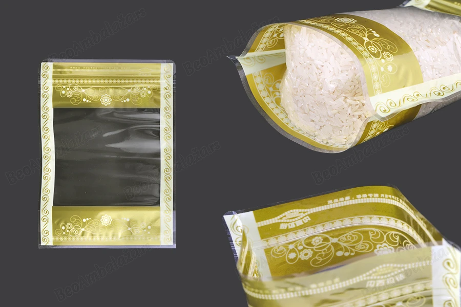 Providna DoyPack kesica sa zip zatvaranjem, zlatnim detaljima i sa mogućnošću termo lepljenja 150x40x210mm – 50kom-slika_proizvoda