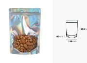 Aluminijumske DoyPack kesice sa zipom, transparentnom prednjom stranom, ovalnim dnom i sa mogućnošću termo zatvaranja 180x40x255mm – 50kom Aluminijumske DoyPack kesice sa zipom, transparentnom prednjom stranom, ovalnim dnom i sa mogućnošću termo zatvaranja 180x40x255mm – 50kom
