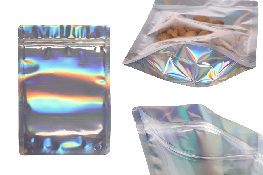 Aluminijumske DoyPack kesice sa zipom, transparentnom prednjom stranom, ovalnim dnom i sa mogućnošću termo zatvaranja 180x40x255mm – 50kom Aluminijumske DoyPack kesice sa zipom, transparentnom prednjom stranom, ovalnim dnom i sa mogućnošću termo zatvaranja 180x40x255mm – 50kom