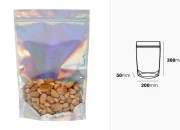 Aluminijumske DoyPack kesice sa zipom, transparentnom prednjom stranom, ovalnim dnom i sa mogućnošću termo zatvaranja 200x50x300 mm – 50kom Aluminijumske DoyPack kesice sa zipom, transparentnom prednjom stranom, ovalnim dnom i sa mogućnošću termo zatvaranja 200x50x300 mm – 50kom