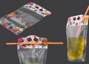 Providna DoyPack kesica sa zip zatvaranjem od 450ml, sa otvorima za prste i rupicama za slamčicu – 50 kom