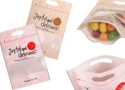 DoyPack kesica sa zip zatvaranjem, prozorom i printom, sa drškom i mogućnošću termo lepljenja 150x40x230mm - 50kom