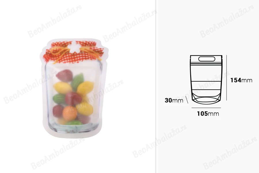 DoyPack kesica u obliku tegle sa zip zatvaranjem 105x30x154mm - 50 kom-dimenzije_slike