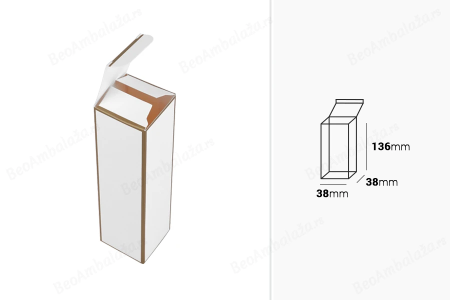 Kartonska kutija 38x38x136mm sa zlatnim ivicama, više boja - 20 kom-dimenzije_slike