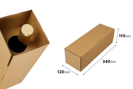 Kutija za pakovanje i slanje od kraft papira 340x120x110 mm (za flašu vina) - 20 kom-2