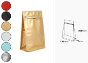 Aluminijumske DoyPack kesice na termo zatvaranje, sa sigurnosnom tračicom i zipom 130x70x200mm - 25kom