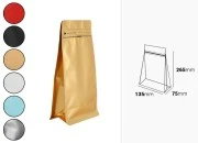 Aluminijumske DoyPack 135x75x265 mm kesice na termo zatvaranje, sa sigurnosnom tračicom i zipom - 25kom Aluminijumske DoyPack 135x75x265 mm kesice na termo zatvaranje, sa sigurnosnom tračicom i zipom - 25kom